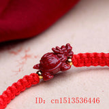 Cinnabar Dragon Turtle Bead DIY Bracelet Woman Lucky Friendship Gift Red Bangles