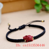 Cinnabar Dragon Turtle Bead DIY Bracelet Woman Lucky Friendship Gift Red Bangles