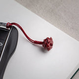 Cinnabar Lotus Key Chain Chinese Natural Charm Amulet Bag Buckle Pendant