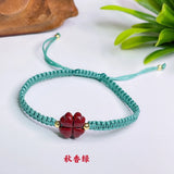 Cinnabar Lucky Clover Bead DIY Bracelet for Woman