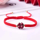 Cinnabar Lucky Clover Bead DIY Bracelet for Woman