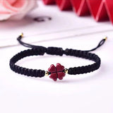 Cinnabar Lucky Clover Bead DIY Bracelet for Woman