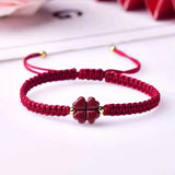 Cinnabar Lucky Clover Bead DIY Bracelet for Woman