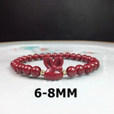 Cinnabar Rabbit Bracelet Natural Charm Amulet Hand Knotting DIY W