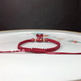 Cinnabar Rabbit Bracelet Natural Charm Amulet Hand Knotting DIY W