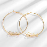 Circle Name Earrings Personalized Jewelry Women Girls