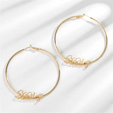 Circle Name Earrings Personalized Jewelry Women Girls