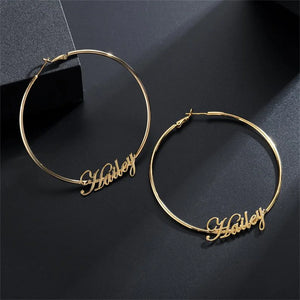 Circle Name Earrings Personalized Jewelry Women Girls