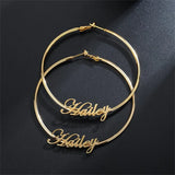 Circle Name Earrings Personalized Jewelry Women Girls