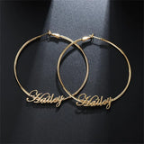 Circle Name Earrings Personalized Jewelry Women Girls