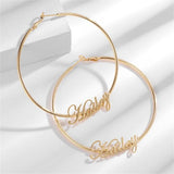 Circle Name Earrings Personalized Jewelry Women Girls