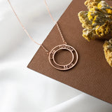 Circle Name Necklace Stainless Steel Personalized Multiple Nameplate Pendant