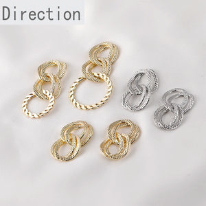 14k Diamond Pattern Twist Oval Flat Chain DIY Accessory