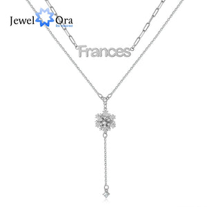 Personalized Copper Nameplate Pendant Double Link Chain Necklace