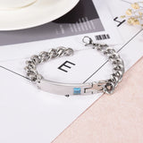 Couple Memorial Bangle Wedding Bracelet Engraved Sets Gift