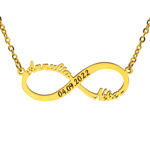 Couple Names Unlimited Symbols Stainless Steel Necklaces