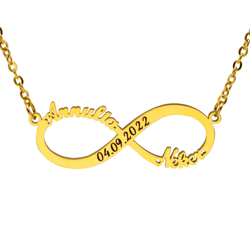 Couple Names Unlimited Symbols Stainless Steel Necklaces