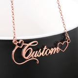 Crown Font Hearts Name Necklace For Women