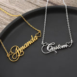 Crown Font Hearts Name Necklace For Women