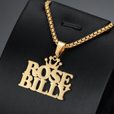 Crown Name Necklace Double Names Pendant Stainless Steel Jewelry Nameplate Chain