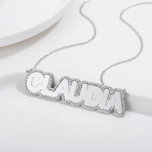 Crystal Name Necklace Rhinestone Zircon Names Plate