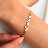 Cuban Chain Name Bracelet Stainless Steel Personalized Hand Chain