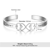 Personalized Heart Stainless Steel Cuff Bracelet - JewelOra BA102651