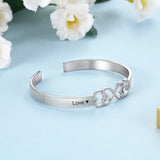 Personalized Heart Stainless Steel Cuff Bracelet - JewelOra BA102651