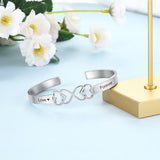 Personalized Heart Stainless Steel Cuff Bracelet - JewelOra BA102651