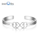 Personalized Heart Stainless Steel Cuff Bracelet - JewelOra BA102651