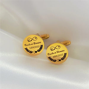 Personalized Engraved Cufflinks for Men