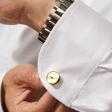 Men Tie Clip Engraved Stainless Steel Shirt Button Groomsmen Gift