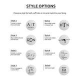 Men Tie Clip Engraved Stainless Steel Shirt Button Groomsmen Gift