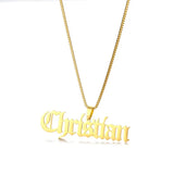Personalized Name Necklace Silver Nameplate Jewelry for Women Men