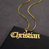 Personalized Name Necklace Silver Nameplate Jewelry for Women Men
