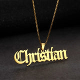 Personalized Name Necklace Silver Nameplate Jewelry for Women Men