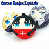 Cute Animal Plush KeyChain Round Pillow Manjuu For Gift