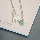 Personalized Pet Name Necklace Dog Cat Engraved Tag Chain