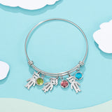 Personalized Name Bracelets with Boy Girl Charms Stainless Steel