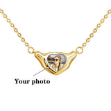 Heart Shaped Copper Pendant Colorful Baby Photo Necklace