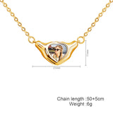 Heart Shaped Copper Pendant Colorful Baby Photo Necklace