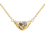 Heart Shaped Copper Pendant Colorful Baby Photo Necklace