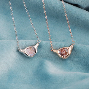 Heart Shaped Copper Pendant Colorful Baby Photo Necklace