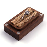 Personalized Wood Engagement Ring Box with Name and Date