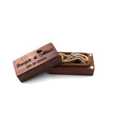 Personalized Wood Engagement Ring Box with Name and Date