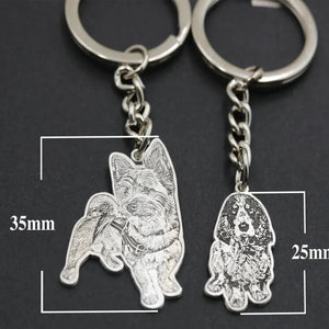 DIY Pet Cat Dog Engrave Photo Keychain Picture Key Ring Birthday Memory Jewelry