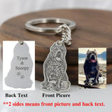 DIY Pet Cat Dog Engrave Photo Keychain Picture Key Ring Birthday Memory Jewelry
