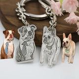DIY Pet Cat Dog Engrave Photo Keychain Picture Key Ring Birthday Memory Jewelry