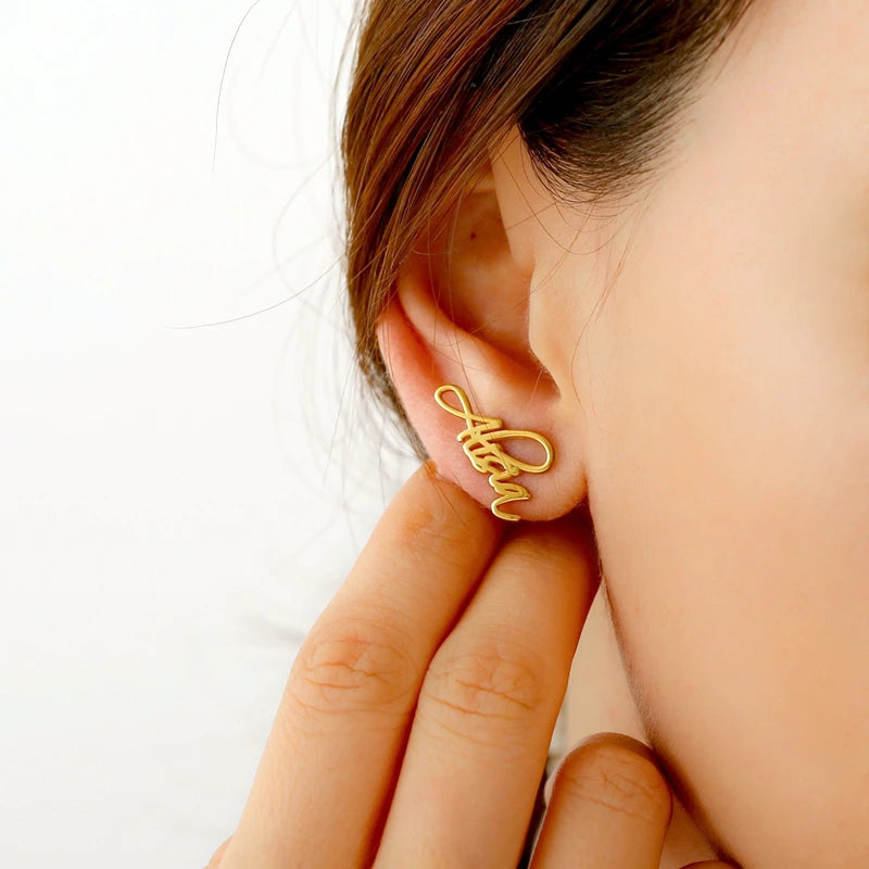 Custom Name Stud Earrings for Her