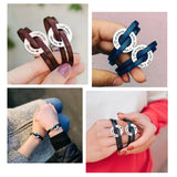 Date Name Logo Circle Bracelets for Women Men